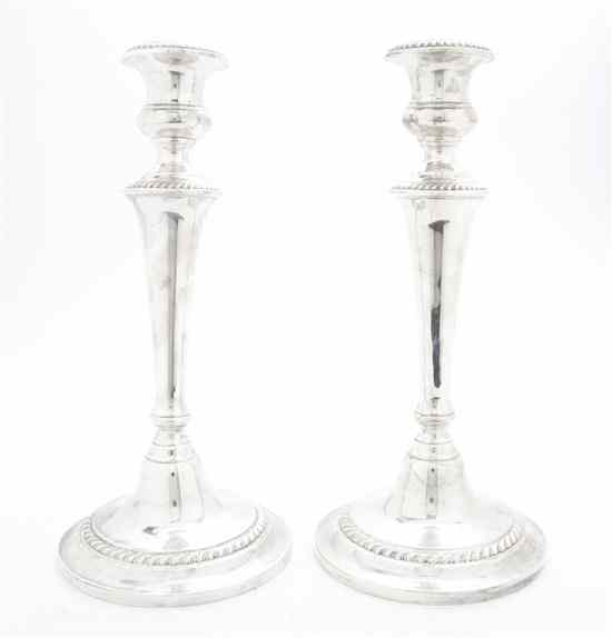 Appraisal: A Pair of American Sterling Silver Candlesticks Gorham each of