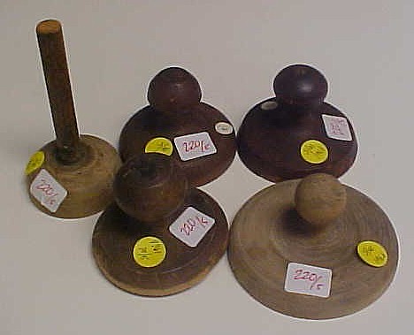 Appraisal: Five round wooden butter stamps the largest '' including two