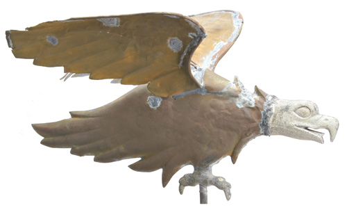 Appraisal: WEATHERVANE A L Jewell Attr hollow-bodied copper eagle poised as