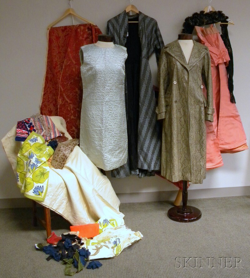 Appraisal: Group of Assorted Fabric and Clothing Items including a bolt