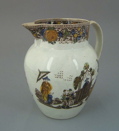 Appraisal: Salopian pitcher ca with chinoiserie decoration h