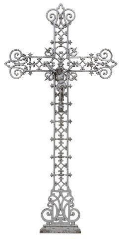 Appraisal: French cast iron cross late th c in a later