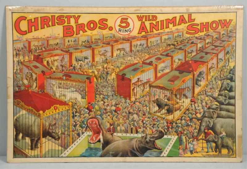 Appraisal: - Christy Bros Circus Poster Loaded with color and graphics