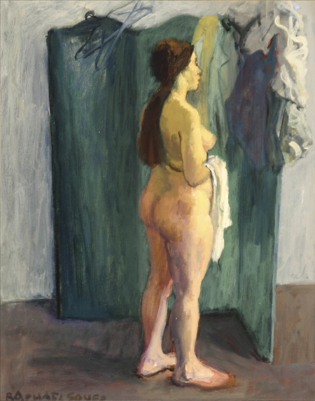 Appraisal: Raphael Soyer American - Standing Nude Signed Raphael Soyer l