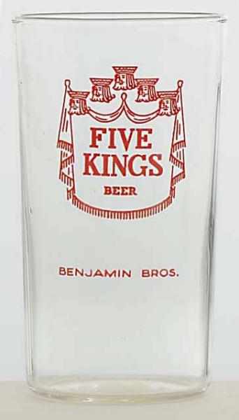 Appraisal: Rare Five Kings Enameled Beer Glass In wonderful condition with