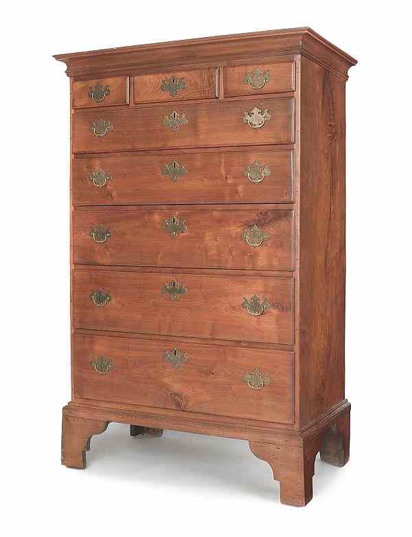 Appraisal: Pennsylvania Queen Anne walnut tall chest ca h w