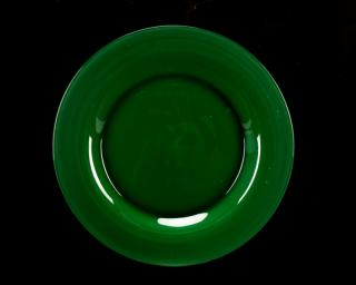 Appraisal: Steuben Green Glass Plate Steuben American founded circa - Hand