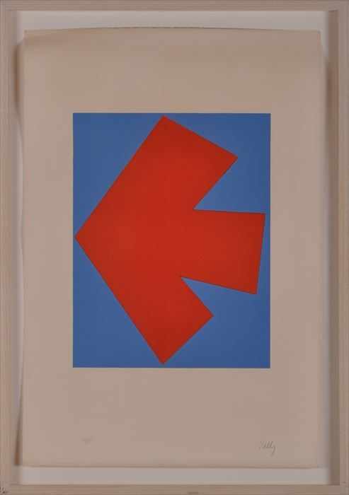 Appraisal: ELLSWORTH KELLY b ORANGE WITH BLUE Lithograph in colors x