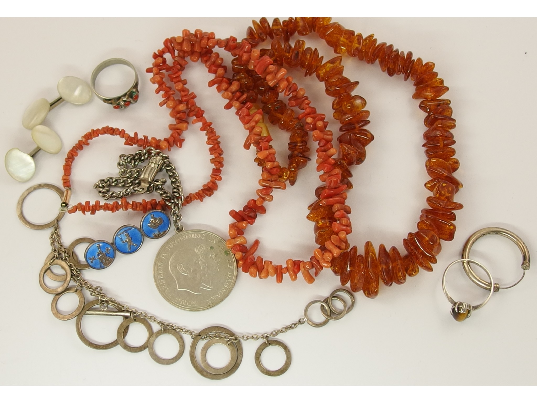 Appraisal: A collection of silver and white metal items a coral