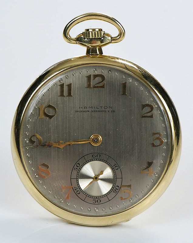 Appraisal: Hamilton kt Pocket Watch mm case gold-tone Arabic numeral hour