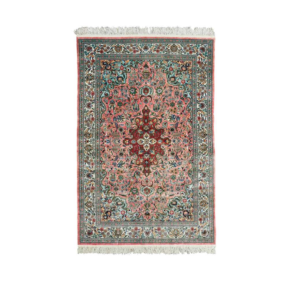 Appraisal: CENTRAL PERSIAN SILK RUG LATE TH CENTURY the pink field