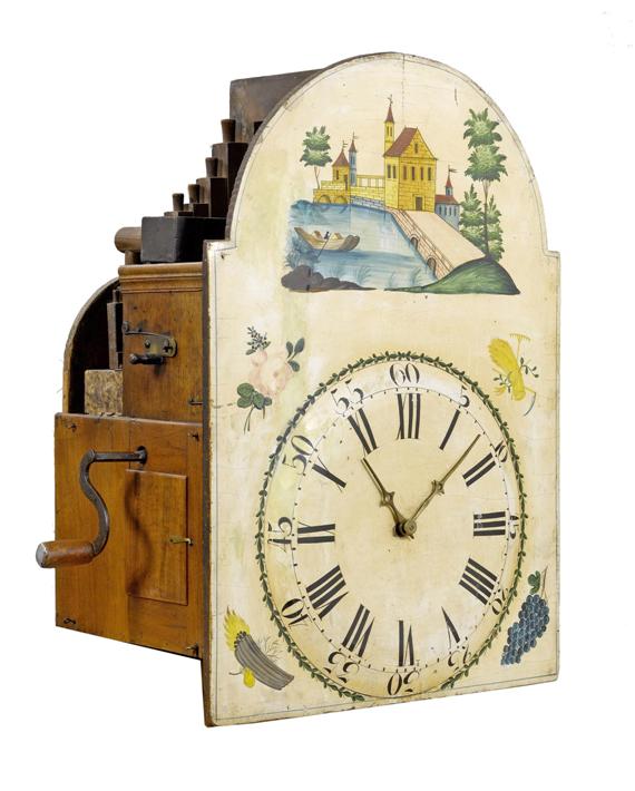 Appraisal: MUSICAL CLOCK WITH FLUTE MOVEMENT Black Forest probably Furtwangen circa