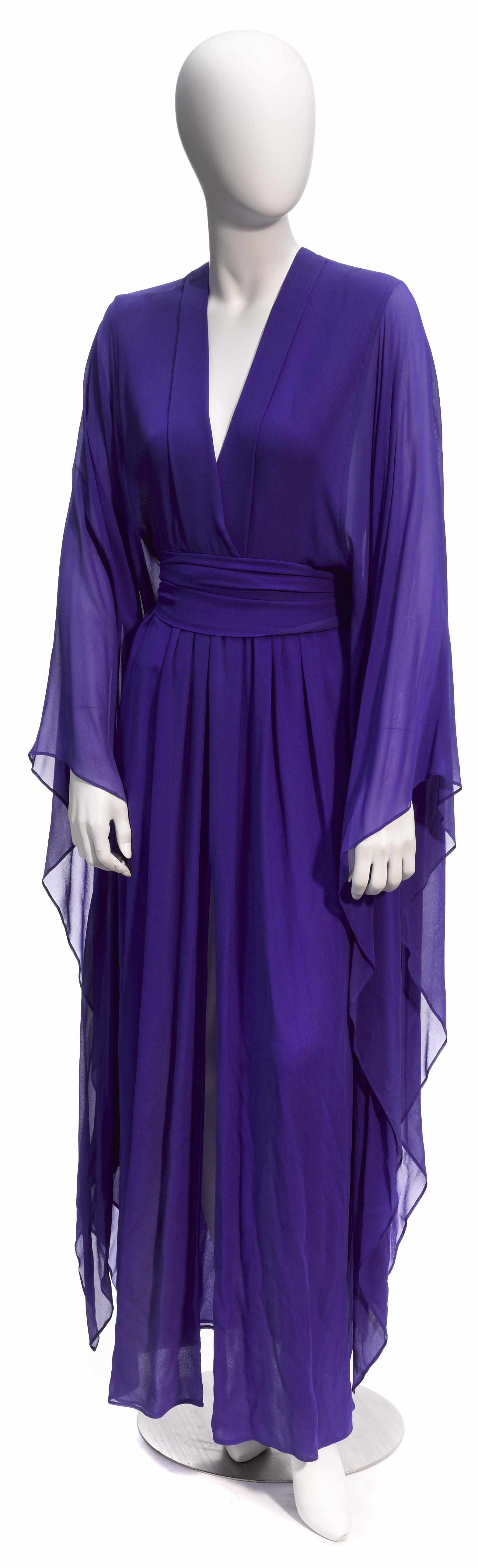 Appraisal: An Yves St Laurent purple jersey caftan size