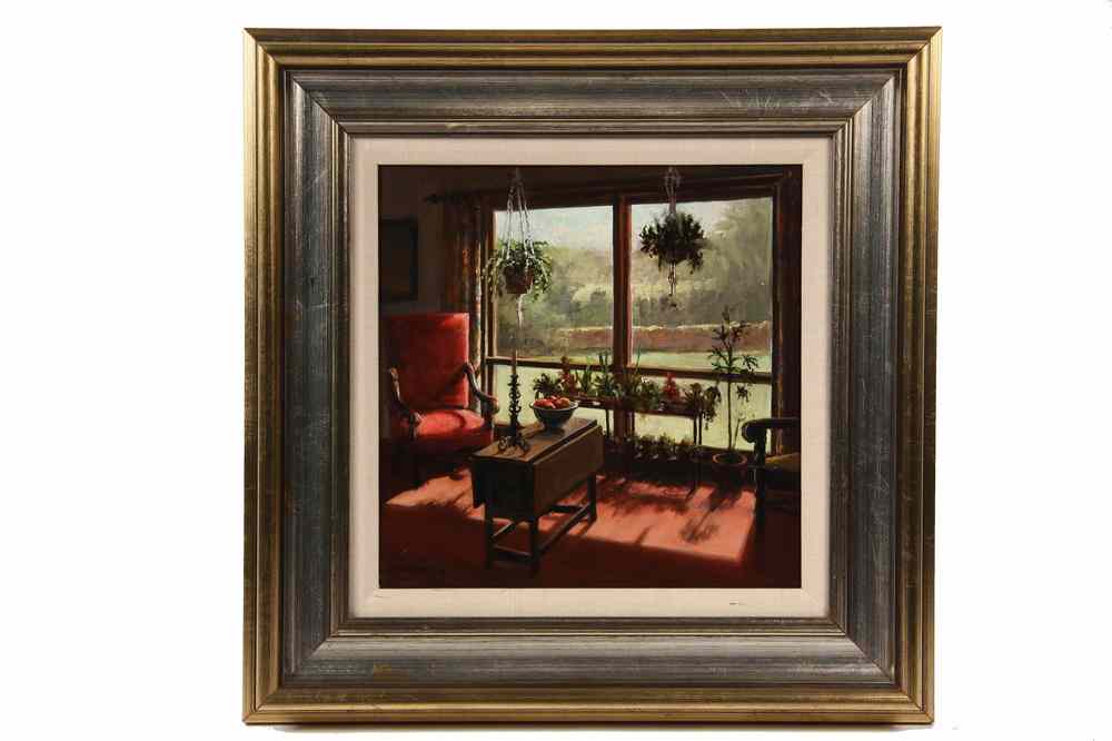 Appraisal: OIL ON MASO - 'Gallery Window' by Helen van Wyck