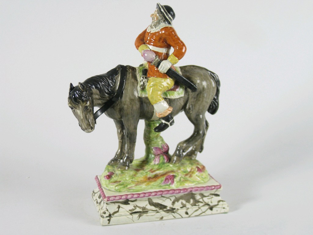 Appraisal: A th Century Staffordshire Figure of Cavalier on Horseback with