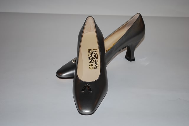 Appraisal: Salvatore Ferragamo Bronze kid pumps Size B Price Good Condition