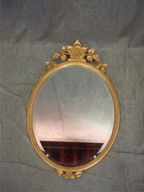 Appraisal: Oval and Giltwood Mirror From a Greenwich CT home Dimensions