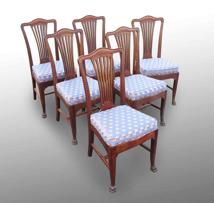 Appraisal: SET OF LATE VICTORIAN MAHOGANY DINING CHAIRS Pierced splat back