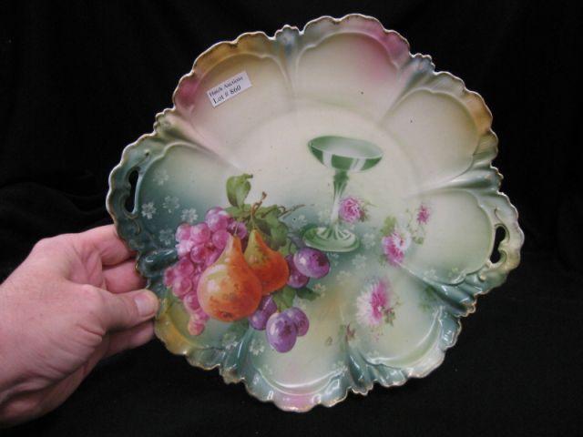 Appraisal: R S Prussia Porcelain Cake Plate champange glass fruit decor