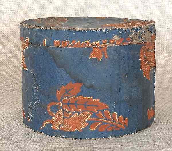 Appraisal: Pennsylvania wallpaper box mid th c with orange foliate decoration