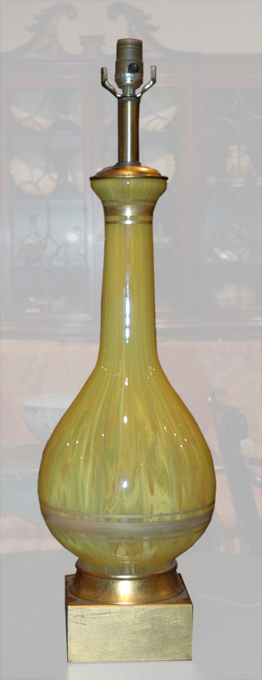 Appraisal: Frederick Cooper Yellow Glass Lamp Estimate -