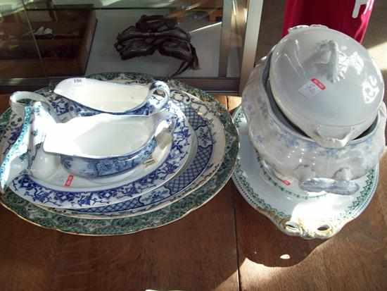 Appraisal: A COLLECTION OF TEN ITEMS INCLUDING VICTORIAN CHINA PLATTERS SERVING