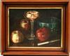 Appraisal: OOC- 'Still Life with Apples and Wine Glass' signed lr