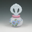 Appraisal: Fenton hand decorated floral perfume bottle in frosted pastels Marked