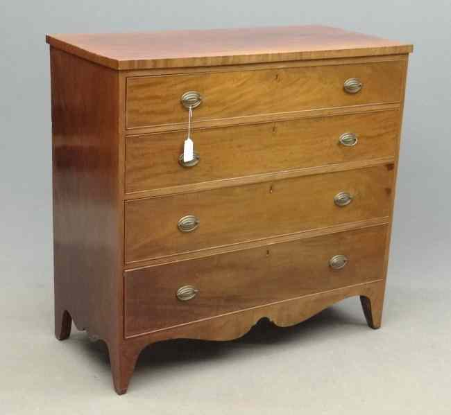 Appraisal: th c Hepplewhite mahogany drawer chest of drawers '' W