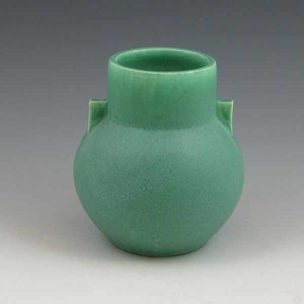 Appraisal: Door Pottery Handled Cabinet Vase in Teco Green matte Marked