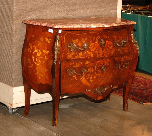 Appraisal: A Louis XV style gilt metal mounted rosewood and marquetry