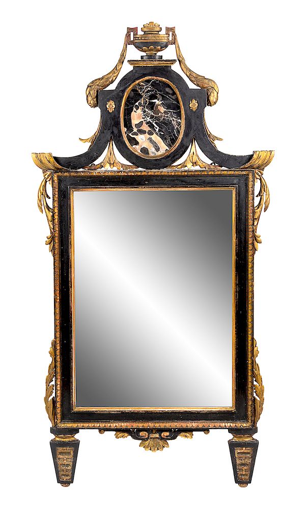 Appraisal: A Marble Inset Mirror A Marble Inset Mirror th Century