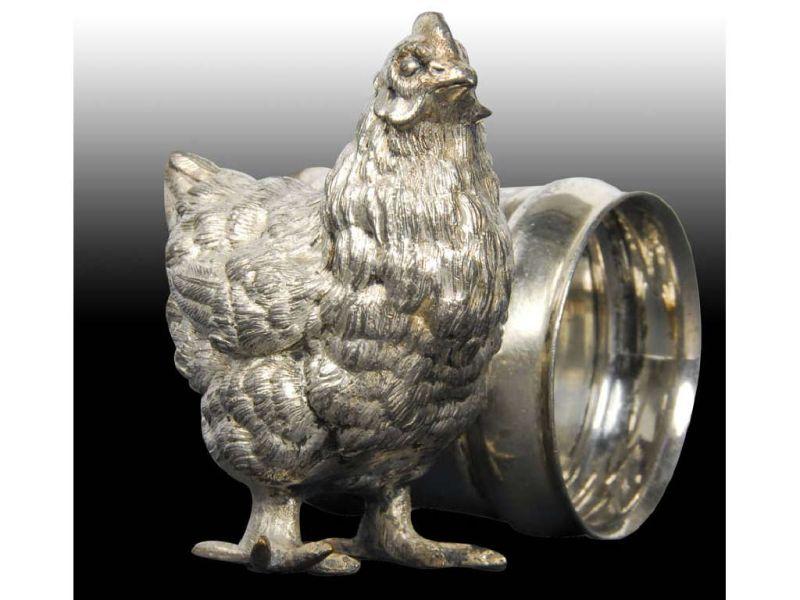 Appraisal: Standing Hen Figural Napkin Ring Description Marked Meriden B Co