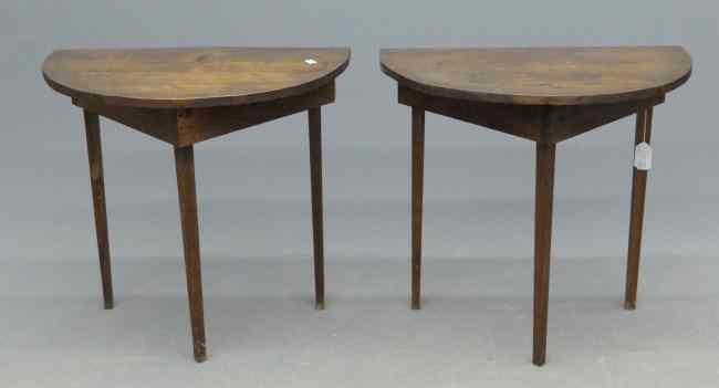 Appraisal: Pair 's demilune tables Tops '' W '' D ''