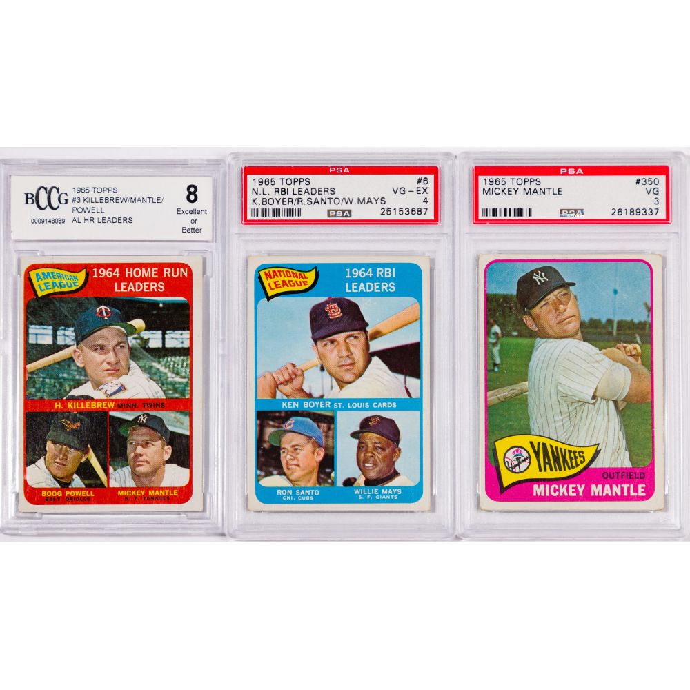 Appraisal: TOPPS BASEBALL PSA ASSORTMENT PSA and Beckett graded cards including