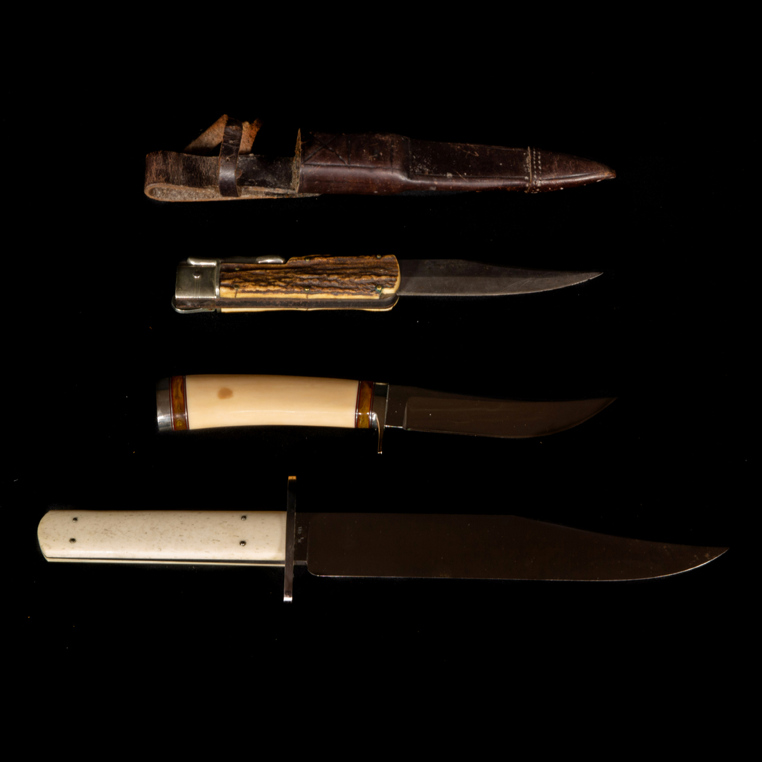 Appraisal: LOT OF CUSTOM KNIVES ONE BY TOMES WITH A BONE