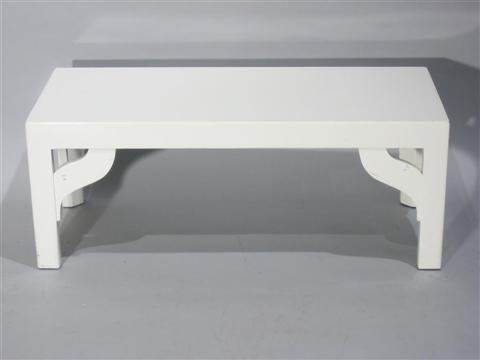 Appraisal: DOROTHY DRAPER STYLE WHITE COFFEE TABLE The rectangular top raised