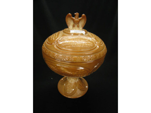 Appraisal: Fenton Chocolate Art Glass Covered Compote Jefferson pattern