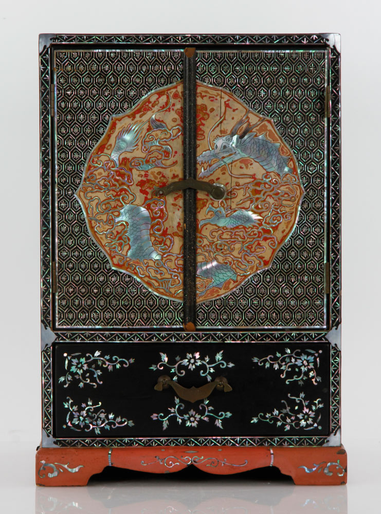 Appraisal: - Korean Wood Box Wood box with mother of pearl