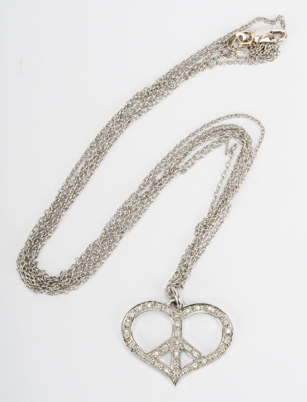 Appraisal: BARBARA RICKLES KARAT WHITE GOLD DIAMOND PENDANT NECKLACEcontaining full-cut diamonds