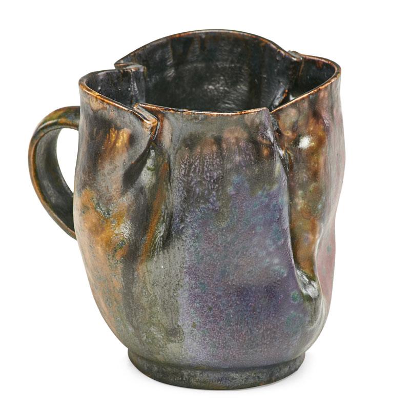 Appraisal: GEORGE OHR Multicolor mug Condition Report One stilt pull