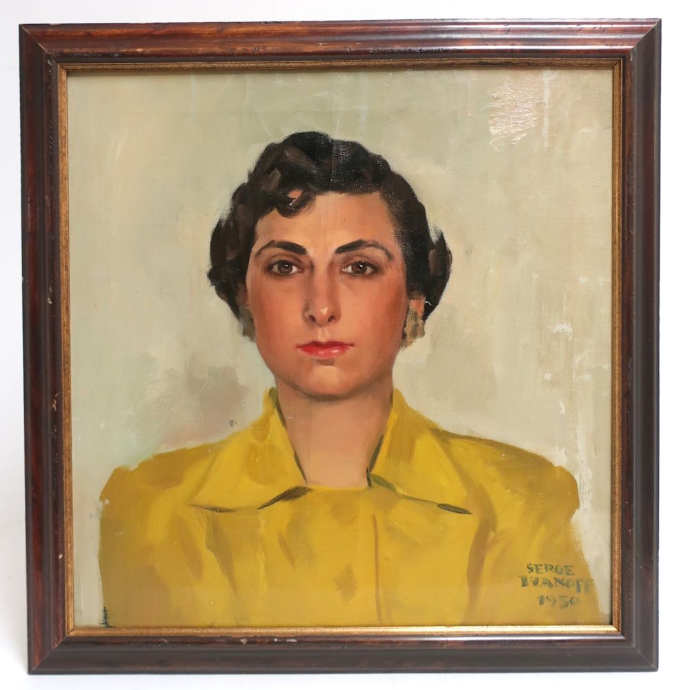 Appraisal: Serge Ivanoff Moscow - Portrait O C Paris shoulder length