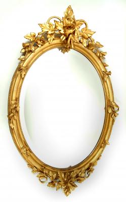 Appraisal: A VICTORIAN GILT GESSO PIER GLASS the bevelled oval plate