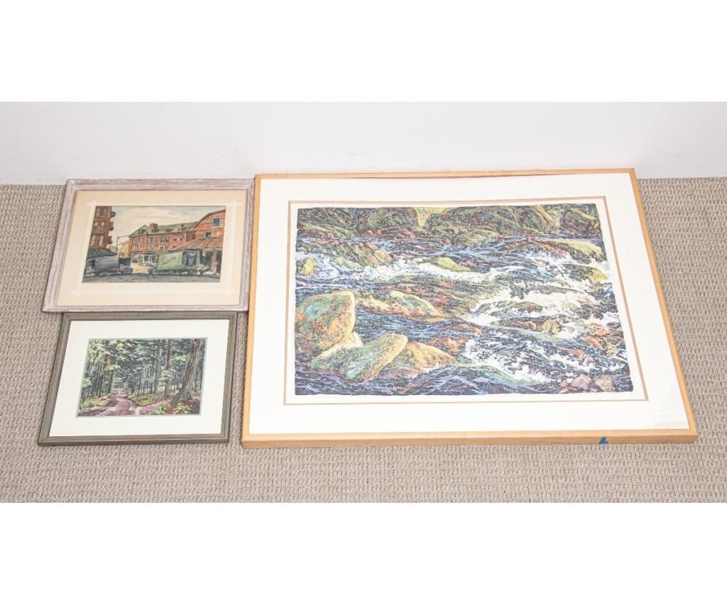 Appraisal: Large framed and matted watercolor titled Stream Run by Geoge