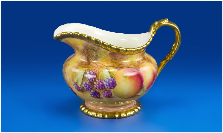 Appraisal: Royal Worcester Fruit Painted Cream Jug Showing Berries And Fruit