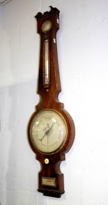 Appraisal: A th Century mahogany cased wheel barometer with dry damp