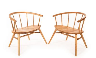 Appraisal: Chris Eckersley Contemporary A pair of Devon chairs in oak