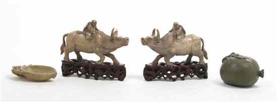 Appraisal: A Collection of Four Chinese Decorative Articles comprising a pair