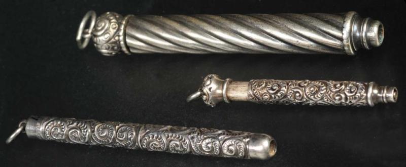 Appraisal: Lot of Antique Sterling Silver Pendant Pencils Condition Excellent Size