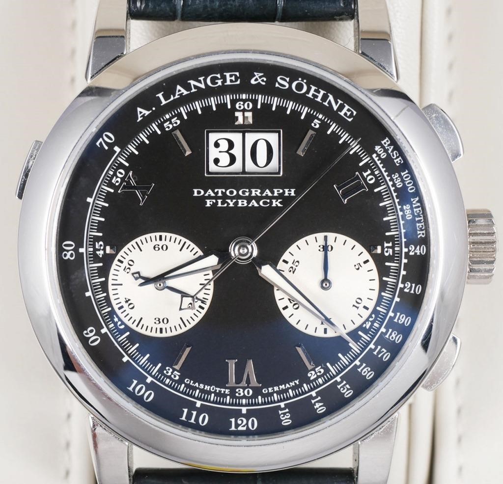 Appraisal: A Lange Sohne Datograph Flyback wristwatch with platinum case Case